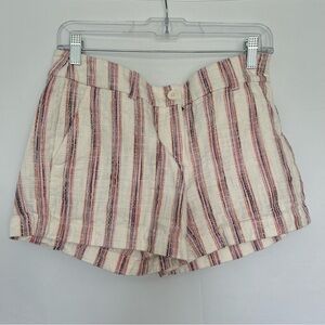 Loft Cream Shorts with Pink, Orange,‎ and Black Vertical Stripes